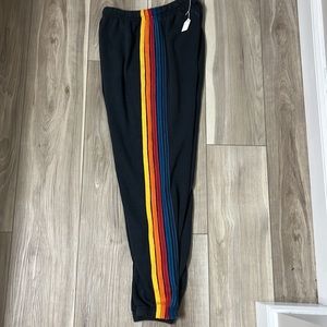 Aviator Nation 5 Stripe Charcoal Women’s Sweatpants Sz Medium NWT!